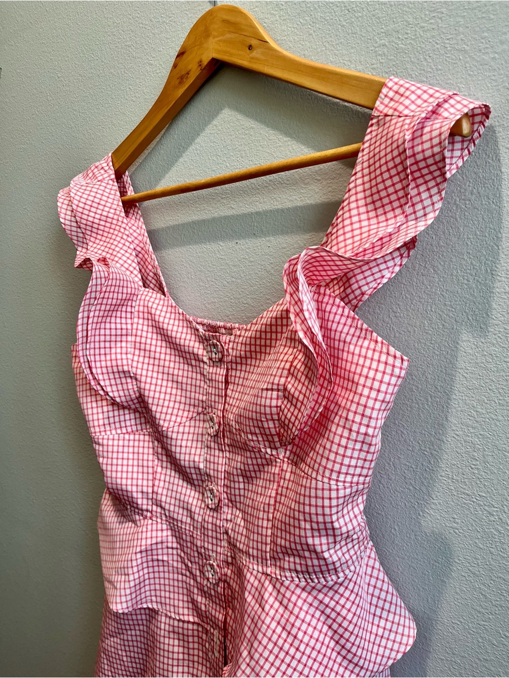 Gianni Bini Pink Gingham Mini Dress - Picture 3 of 5